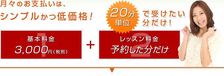 月々のお支払はシンプルかつ低価格